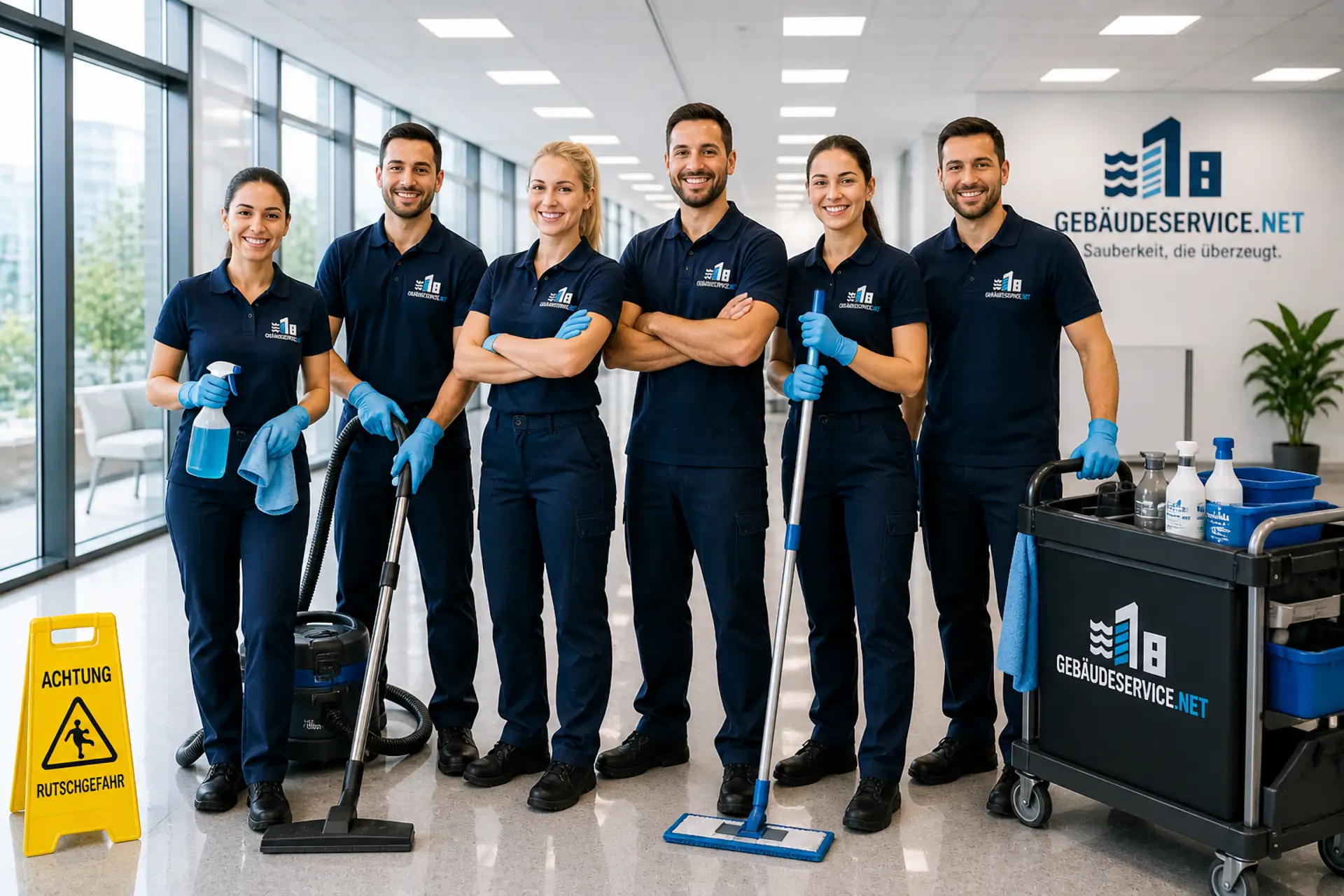 Gebäudeservice mit professionellem Reinigungsteam für Unternehmen, Gewerbe und Industrie