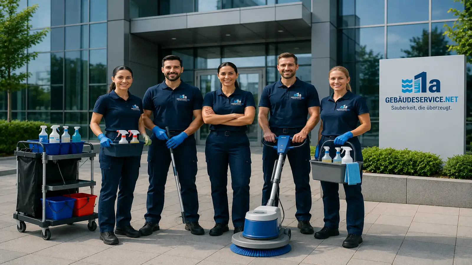 Geschultes Reinigungsteam von Gebäudeservice.net